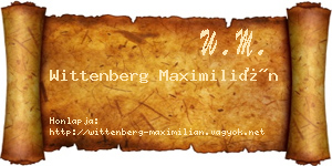 Wittenberg Maximilián névjegykártya
